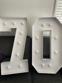 Large Marquee light up number 7 and 0