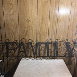 Family Sign Made Of  Metal 