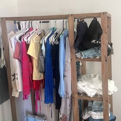 Wooden Clothing Rack 