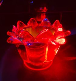 Gorgeous Vintage Viking Ruby red mid century flower bowl. Lights up under blacklight