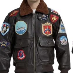 Leather Jacket For Mens Brand New With Fur Collar 