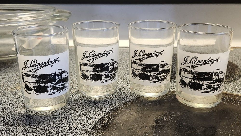 Four Rare Vtg Leinenkugel Limited Edition Beer Sample Glasses