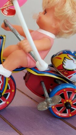 Vintage Girl On Tricycle