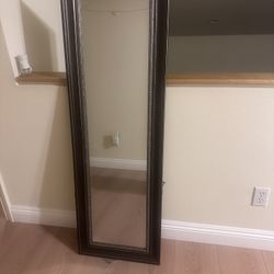 Full Length Beaded Espresso Framed Mirror, pick up in Temple city
