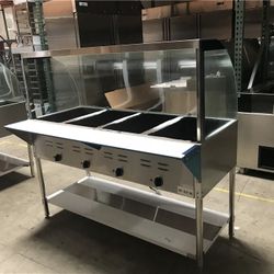 NSF 4 plate warmer steam and dry table N4