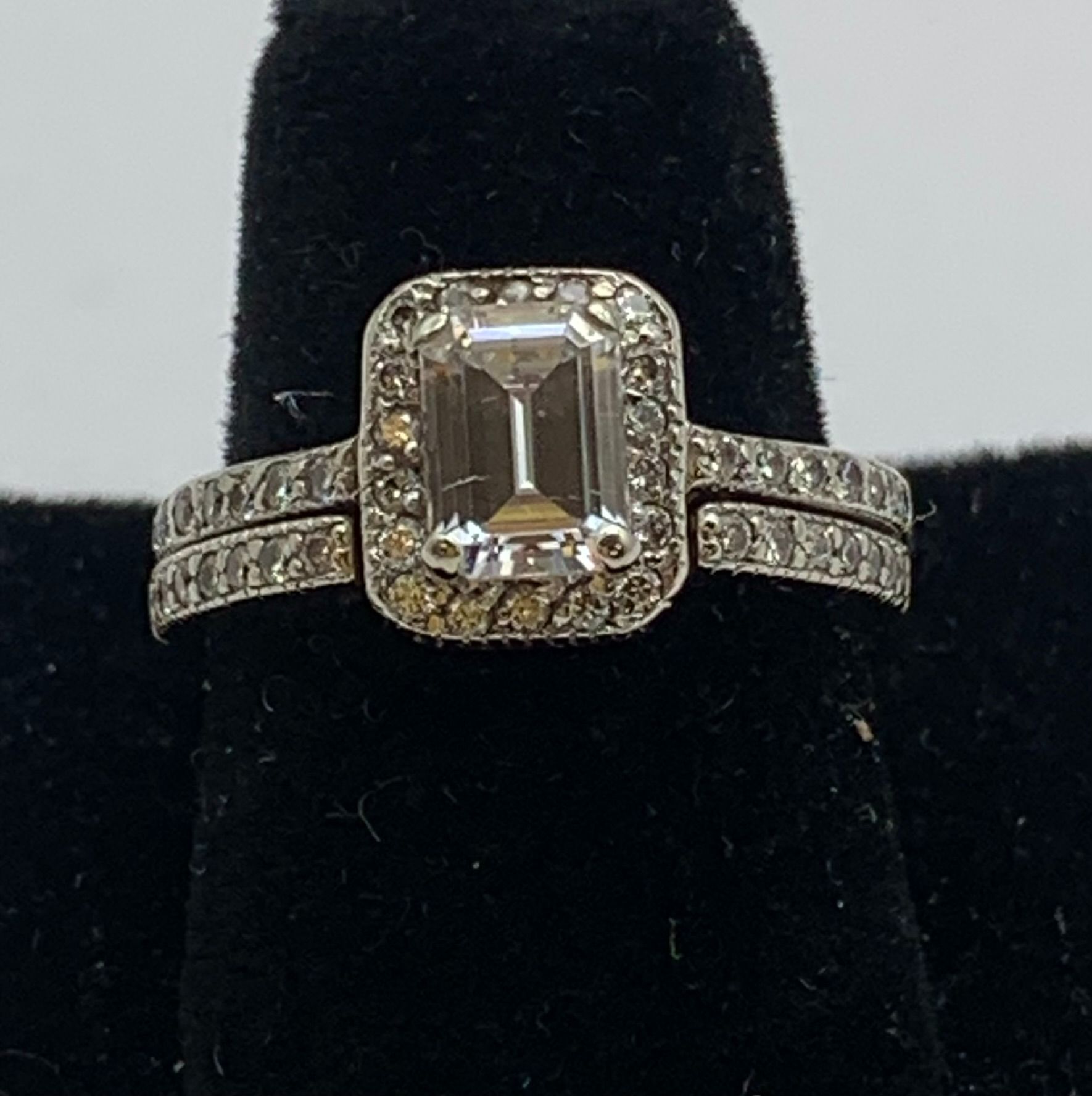 White gold wedding set #29401