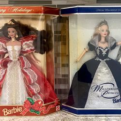 Rare Vintage Barbie Dolls Special Edition Happy Holidays Barbie Dolls Mint In Box