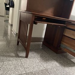 Large Wood, Computer desk with hutch /moving Lower Price 