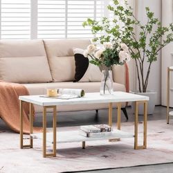 White Marble Coffee Table Marble Cocktail Table Coffee Table, Accent Table Storage Shelf Modern Side Center Tables Side Table Square Center Table Cock