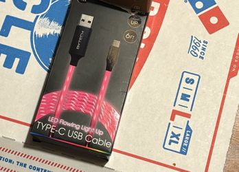 LED Flowing Light Up TYPE-C USB Cable 6FT 