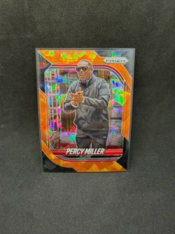 Percy Miller Prizm Orange Cracked Ice Trading Card