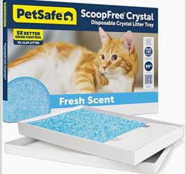 PetSafe ScoopFree Crystal Self-Cleaning Litter Box Disposable Tray Fresh Scent