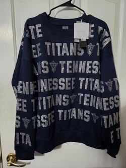 Tennessee Titans S Oversized Gameday Couture Rhinestone Sweatshirt $85 Retail
