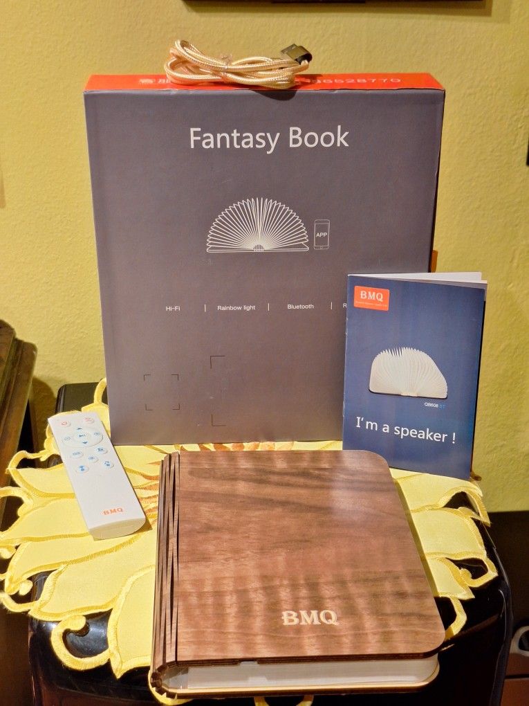 Fantasy Book Speaker features HI-FI, Rainbow LED Lighting, Bluetooth with Remote Control