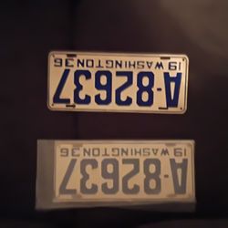 Vintage 1938 Washington State Matching License Plates