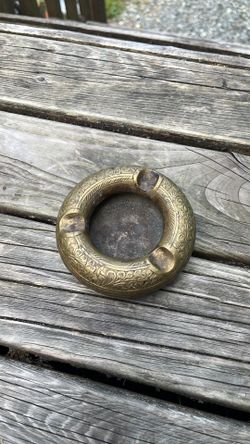 Vintage solid, brass ashtray