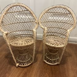 Small Wicker Peacock Chairs