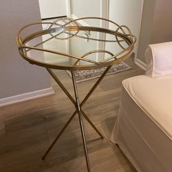 Gold Glass Side Table 