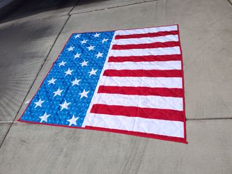 American Flag Quilted Blanket 5x5