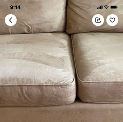 Pottery Barn Sofa PB Collection Everyday Suede Sofa with Rolled Arms