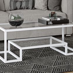 White Glass Coffee Table