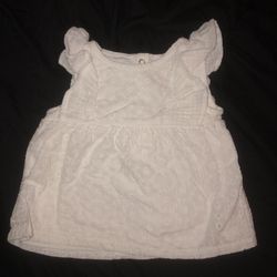 Baby Girl Dress White Cotton 6-9m