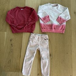 Zara Girls Sweatshirts & jeans, Size 2-3 years and 3-4 years