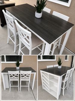 Counter Height Dining Table Set with 4 Chairs