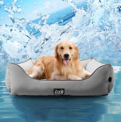 ZonLi Cooling Dog Bed (Grey, 30" L x 25" W x 8" Th)