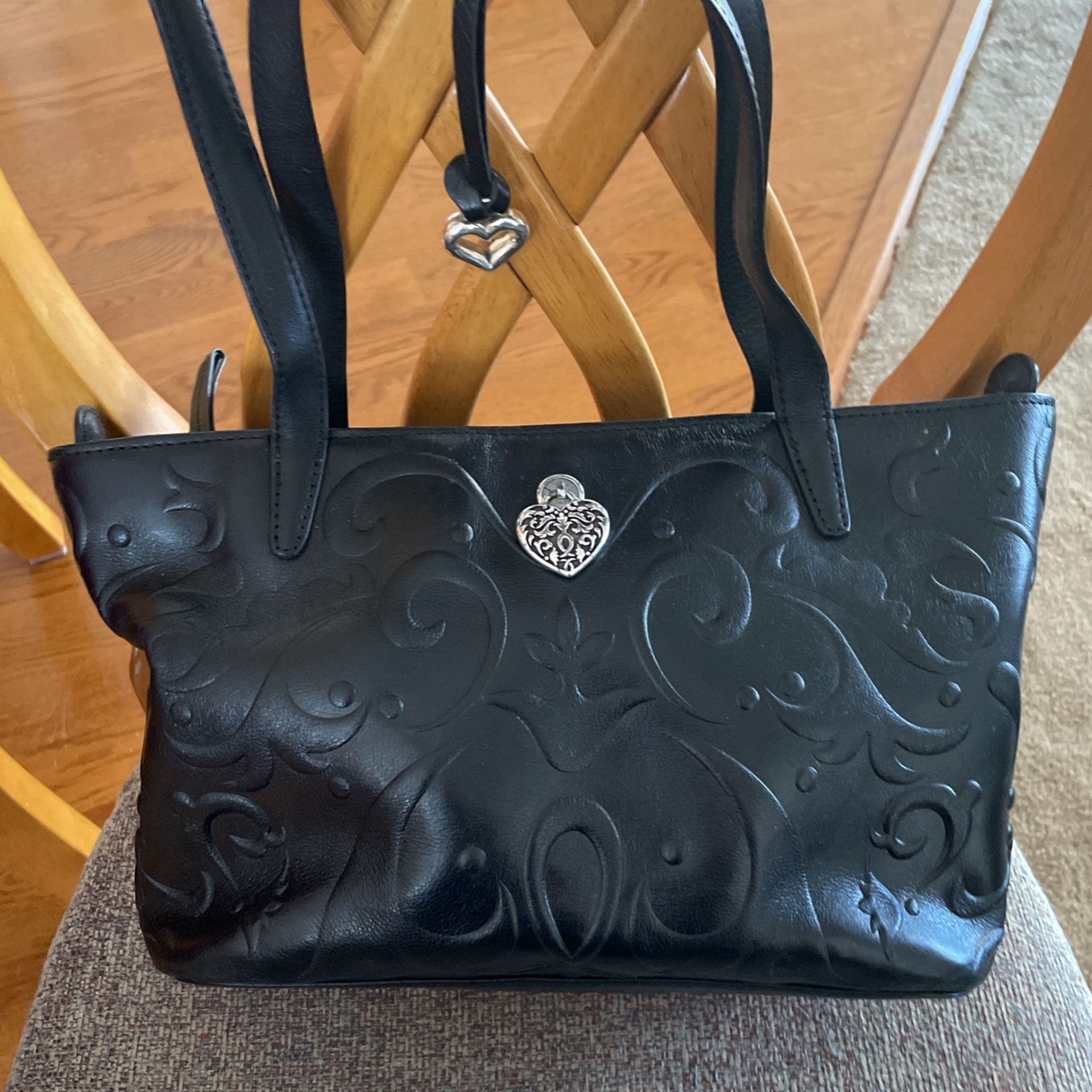 Brighton Embossed Leather Hearts Handbag