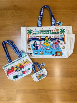 NWT Limited Edition Whole Foods x Fishwife Canvas Tote Bag Set (3 Sizes!)