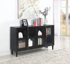 Brand New Industrial Rustic Black Accent Cabinet
