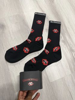 Chrome heart black and silver socks