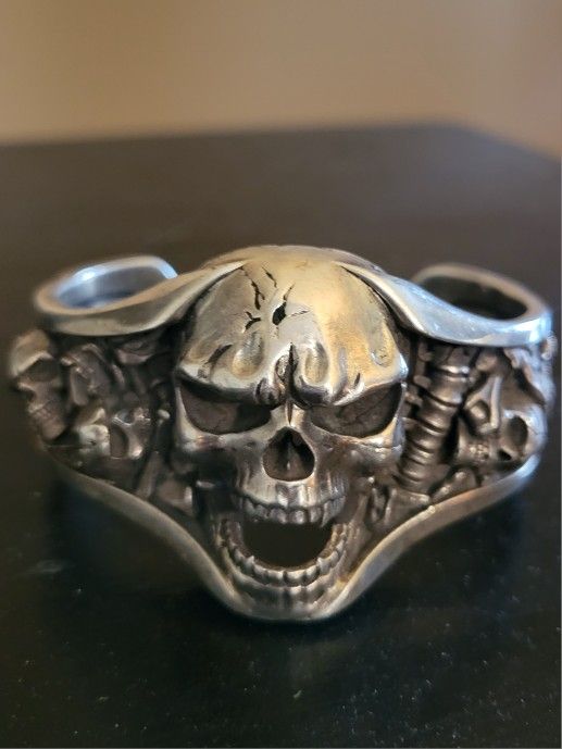 Night Rider Sterling Silver Cuff Bracelet
