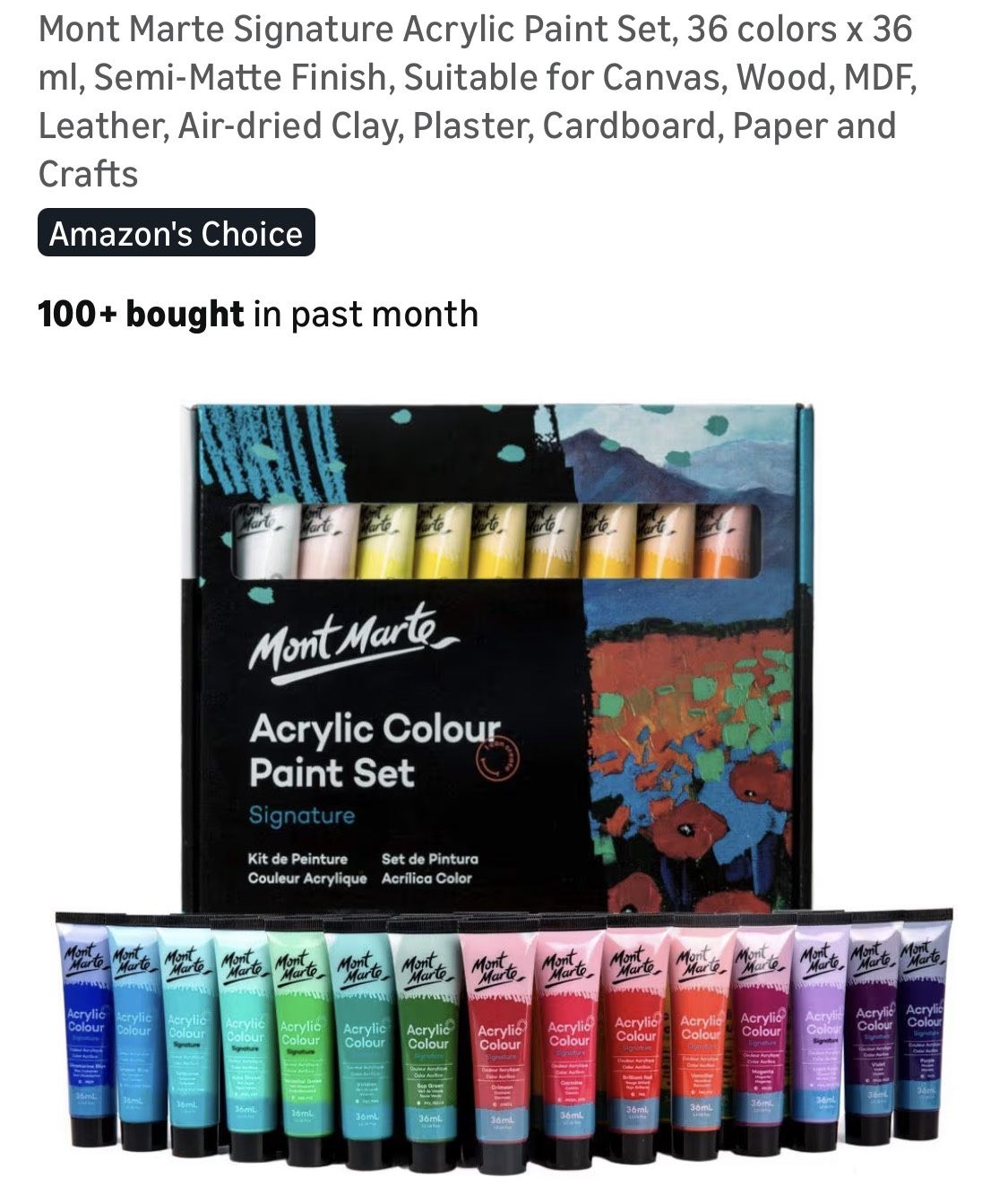 36pcs Semi-matte Acrylic Paint Set, New