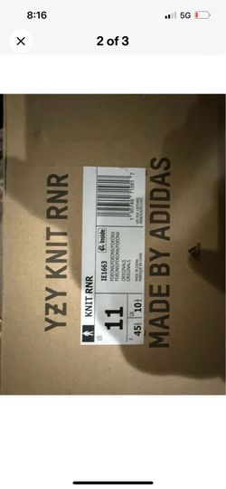 Adidas Yeezy Knit RNR Onyx Size 11 Sku#ie1663