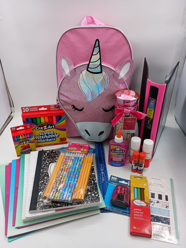 Girls Book Bag & School Supplies Bundle.