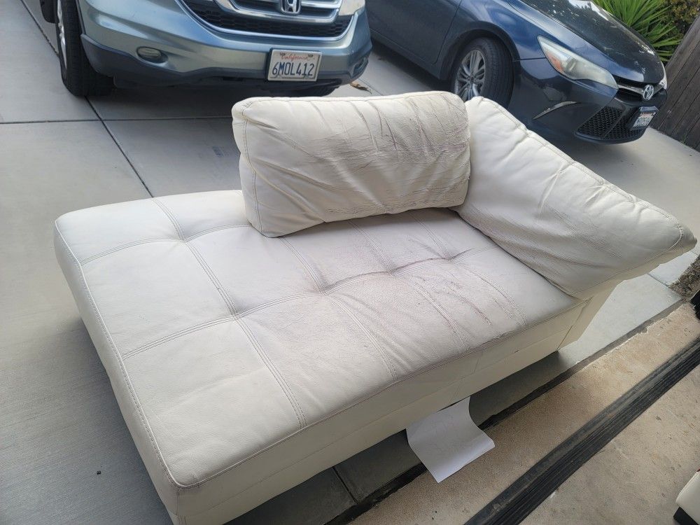 White Leather Couch/ Sofa- Italian Leather