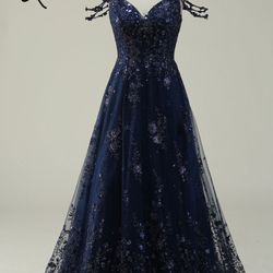 Navy Blue Prom Dress Size 2