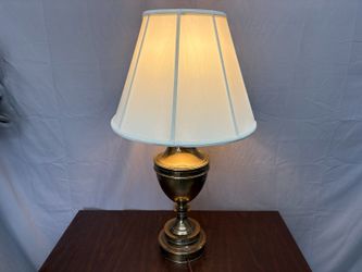 STIFFEL Vintage Brass Urn Table Lamp w/ White Pagoda Shade