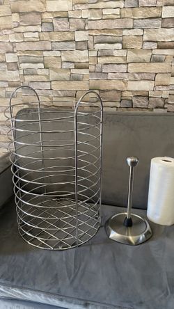 Laundry Basket  And paper Towels   Holder . 