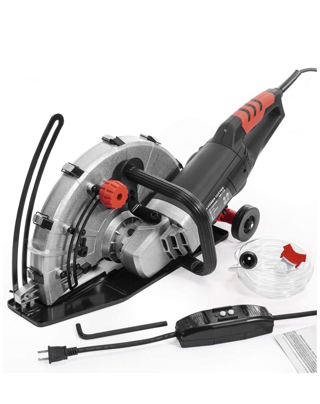 XtremepowerUS 2600W Electric 14" Disc Cutter Circular Saw Concrete Saw Power Angle Cutter Wet/Dry Circular Blade w/Guide Roller