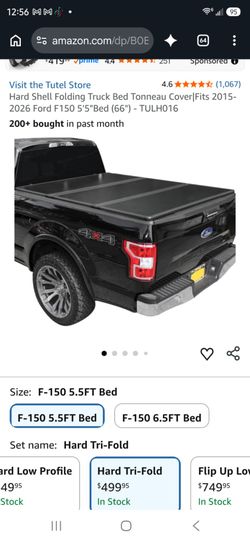 Tutel Hard Tri-Fold Tonneau Cover Ford F-150 5.5FT Bed