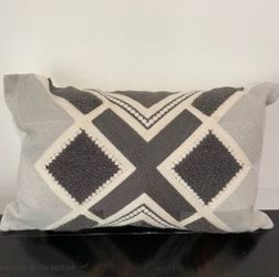 NY: Textured Grey Accent Pillow