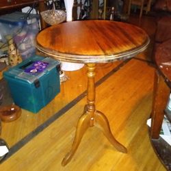 Antique Round Wooden Table 19th Century