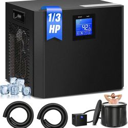 52# Water Chiller for Ice Bath, 1/3 HP Cold Plunge Chiller,Ice Bath Water Chiller for Cold Plunge Tubs, with External Filter & Pur Hoses, Remote Contr