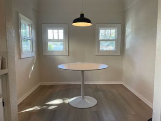 CB2 Round White Kitchen Table