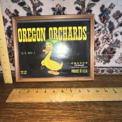 Vintage Oregon Orchards Fruit Crate Art Label