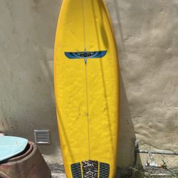 Vintage 6’4” Sunset Quad Fish Surfboard