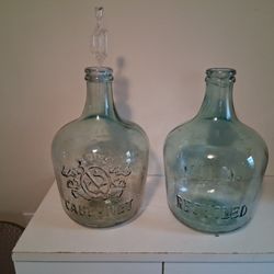 2 Antique Glass WINE jugs
